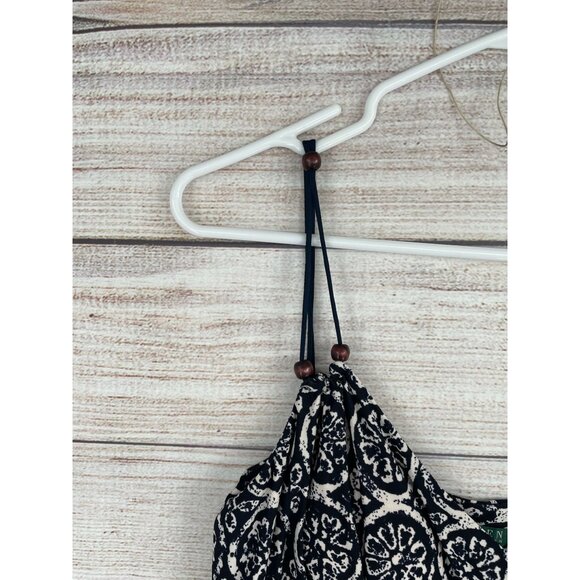 Lauren Ralph Lauren Spaghetti Strap Sand Dollar Print Maxi Dress Women's 8 Blue - Picture 4 of 8